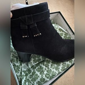 Kate Spade Black Sutton Suede Booties